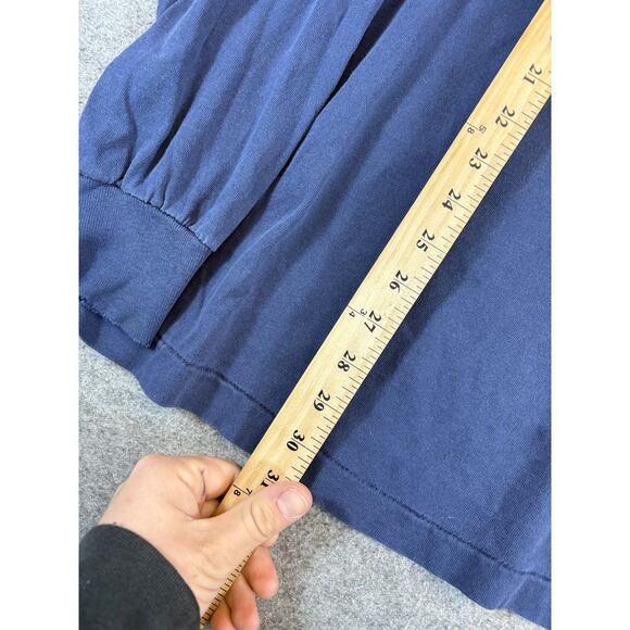 Vintage 90s The Chicago Beers Graphic Long Sleeve Shirt Mens 2XL Navy Cotton Tee - Picture 2 of 5